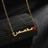 Heart Birthstone Necklace Stainless Steel Nameplate Jewelry
