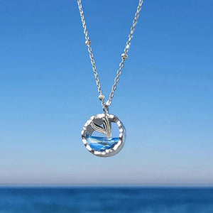 925 Silver Mermaid Tail Pendant Necklace Zircon Jewelry
