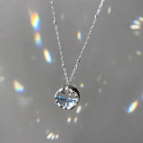 925 Silver Mermaid Tail Pendant Necklace Zircon Jewelry