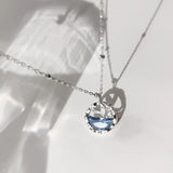 925 Silver Mermaid Tail Pendant Necklace Zircon Jewelry