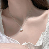 925 Silver Mermaid Tail Pendant Necklace Zircon Jewelry