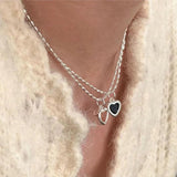 925 Silver Pink Heart Necklace for Women