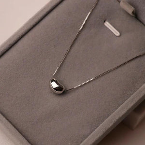925 Silver Bean Pendant Charm Necklace Classic Jewelry Women Gift