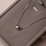925 Silver Bean Pendant Charm Necklace Classic Jewelry Women Gift
