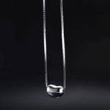 925 Silver Bean Pendant Charm Necklace Classic Jewelry Women Gift