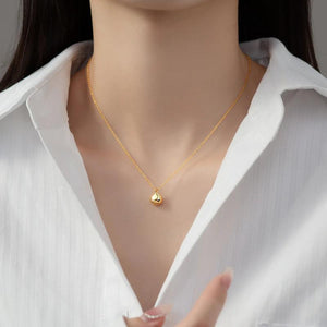 925 Silver Pean Shape Chain Choker Necklace For Women Party Gift
