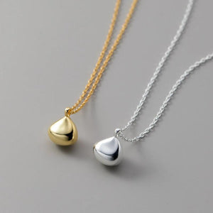 925 Silver Pean Shape Chain Choker Necklace For Women Party Gift