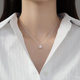 925 Silver Pean Shape Chain Choker Necklace For Women Party Gift