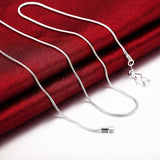 10pcs 925 Sterling Silver 1MM Snake Chain Necklace 16-30inches