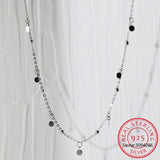 925 Silver Bead Discs Choker Necklace for Women