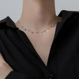 925 Silver Bead Discs Choker Necklace for Women