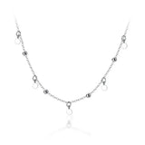 925 Silver Bead Discs Choker Necklace for Women