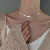 925 Silver Snake Bone Chain Necklace Charm Choker Women Jewelry Gift