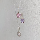 925 Silver Pink Necklace Women's Fine Jewelry Wedding Party Gift