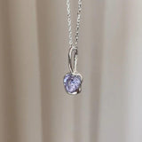 925 Silver Pink Necklace Women's Fine Jewelry Wedding Party Gift