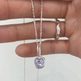 925 Silver Pink Necklace Women's Fine Jewelry Wedding Party Gift