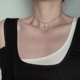 925 Silver Cross Diamond Star Necklace Men Women Vintage Chain