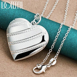 925 Silver Love Heart Photo Frame Necklace