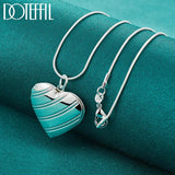 925 Silver Love Heart Photo Frame Necklace