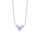 925 Sterling Silver Sparking Bling Cz Small Heart Necklace