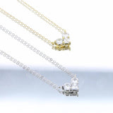 925 Sterling Silver Sparking Bling Cz Small Heart Necklace
