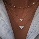 925 Sterling Silver Sparking Bling Cz Small Heart Necklace