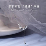 925 Silver Leaf Zircon Necklace Women's Fine Jewelry