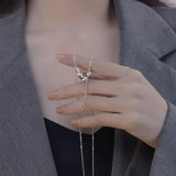 925 Silver Leaf Zircon Necklace Women's Fine Jewelry