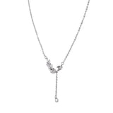 925 Silver Leaf Zircon Necklace Women's Fine Jewelry
