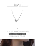 925 Silver Leaf Zircon Necklace Women's Fine Jewelry
