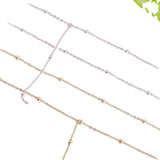 925 Silver Double Layer Bead Pendant Necklace Tassel Clavicle Chain