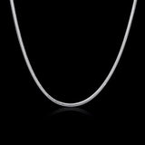 925 Silver 2mm Snake Chain Necklace Men Women