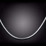 925 Silver 2mm Snake Chain Necklace Men Women