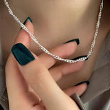 925 Silver Double Layer Bead Snake Chain Necklace for Women