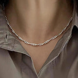 925 Silver Double Layer Bead Snake Chain Necklace for Women