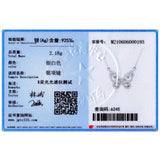 925 Silver Clear Cz Flying Butterfly Necklace for Women Girls