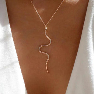 925 Silver Snake Necklace Retro Pendant Sweater Chain for Women