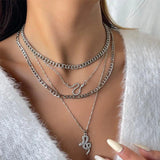 925 Silver Snake Necklace Retro Pendant Sweater Chain for Women