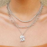 925 Silver Snake Necklace Retro Pendant Sweater Chain for Women