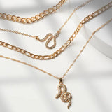 925 Silver Snake Necklace Retro Pendant Sweater Chain for Women