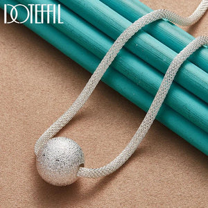 925 Silver 20mm Ball Bead Chain Necklace Wedding Jewelry