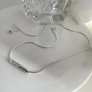 BF CLUB Geometric Tube Necklace 925 Sterling Silver