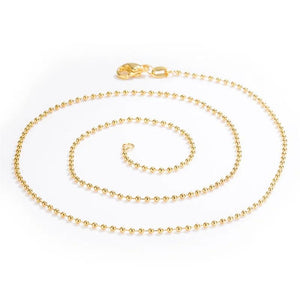 18k Bead Chain Necklace for Women Wedding Party Gift