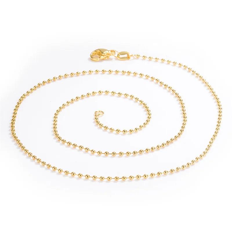 18k Bead Chain Necklace for Women Wedding Party Gift