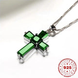 Emerald Pendant S925 Silver Necklace Peridot Turquoise Jewelry Men Women