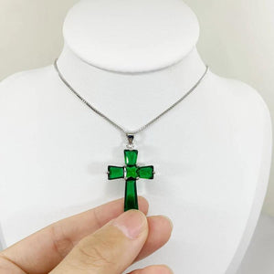 Emerald Pendant S925 Silver Necklace Peridot Turquoise Jewelry Men Women