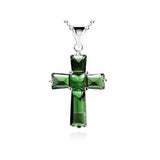 Emerald Pendant S925 Silver Necklace Peridot Turquoise Jewelry Men Women