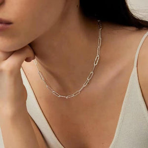925 Silver Necklace Geometric Shape Choker Birthday Gift