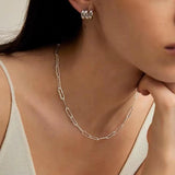 925 Silver Necklace Geometric Shape Choker Birthday Gift