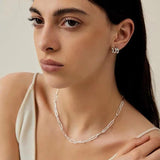 925 Silver Necklace Geometric Shape Choker Birthday Gift